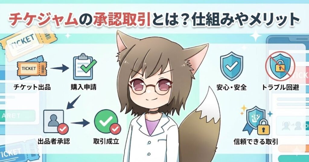 チケジャムの承認取引について解説している女性