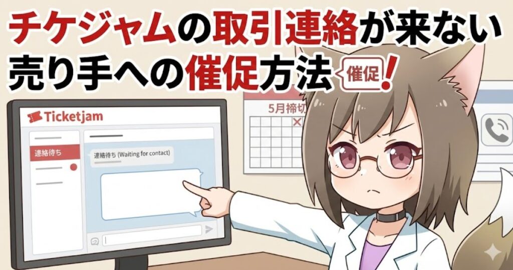 チケジャムの取引連絡が来ない売り手への催促方法