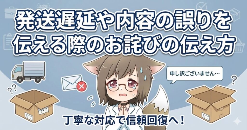 発送遅延や内容の誤りを伝える際のお詫びの伝え方