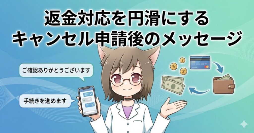 返金対応を円滑にするキャンセル申請後のメッセージ